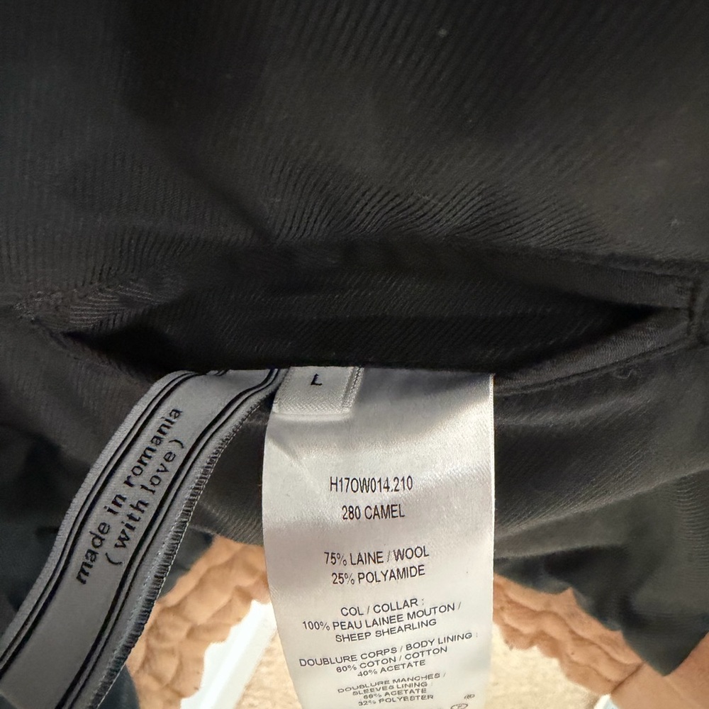 AMI Men’s Wool Bomber Jacket w/Shearling Collar - Camel - Size L - Picture 4 of 4